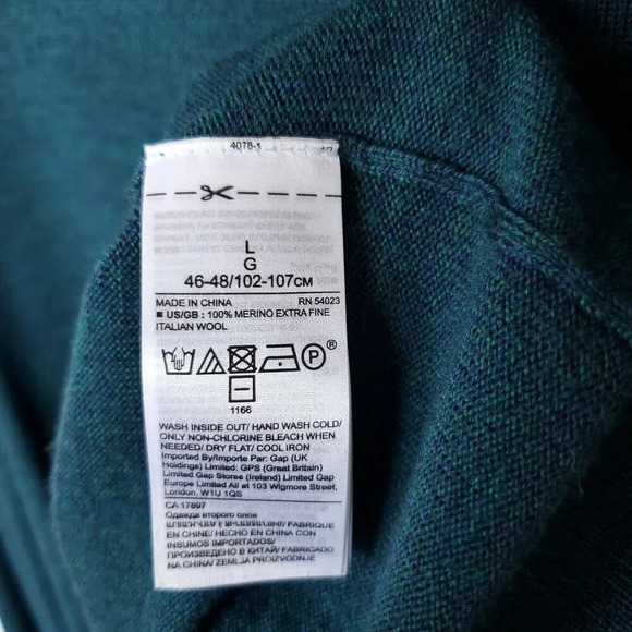 Banana Republic Baruffa Merino Wool Sweater Mens Size Large Blue Italian Yarn - Picture 8 of 13